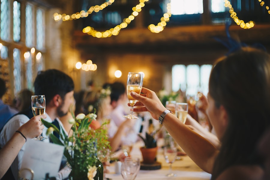 Raising a toast at an awards evening